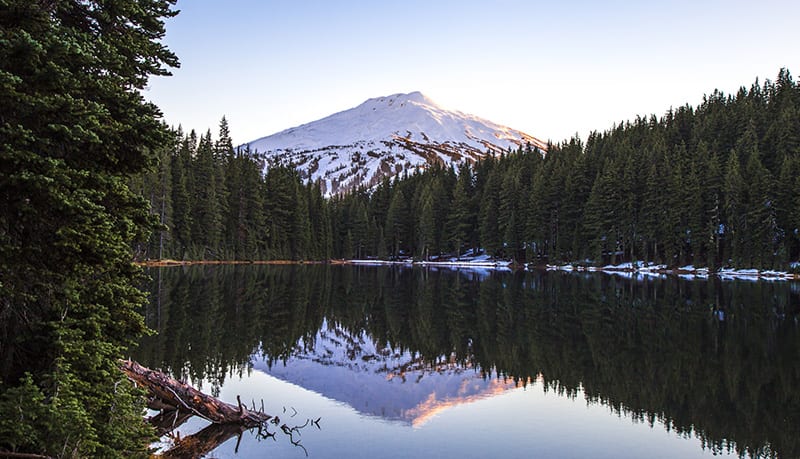 Bachelor and Todd Lake at sunset in Bend, Oregon